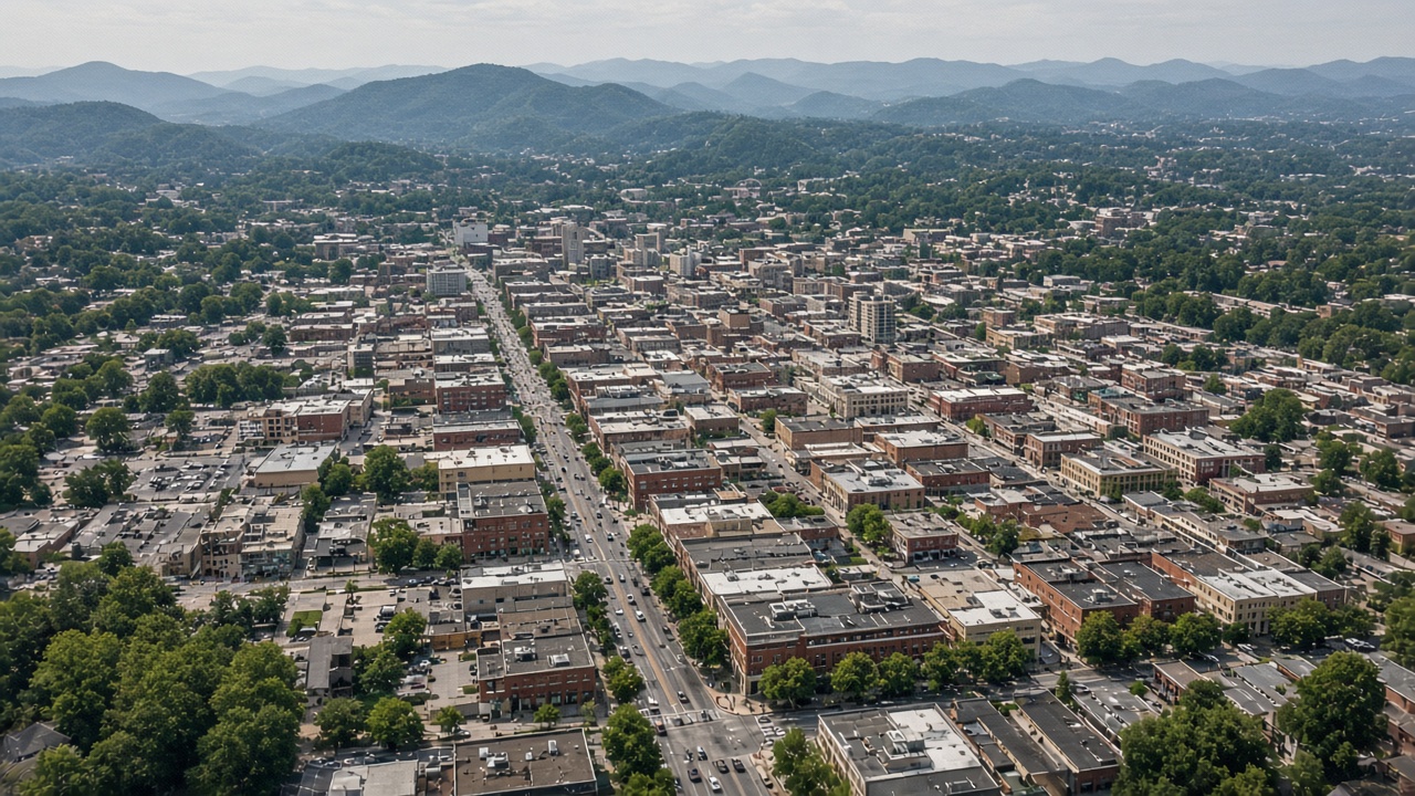 Map of downtown Asheville, North Carolina